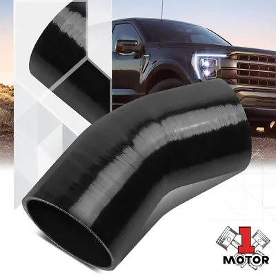 3.5  4-Ply 45 Degree Elbow Silicone Hose Pipe Intercooler Coupler Turbo Black • $12.26