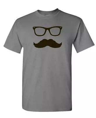 SUNGLASSES MOUSTACHE - Unisex Cotton T-Shirt Tee Shirt • $14.99