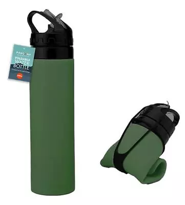 600ml Collapsible Silicone Water Bottle Sports Travel Hiking Outdoor Run Camping • £6.49