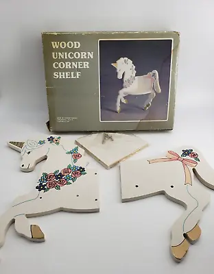 Vintage Unicorn Corner Shelf Old Stock Original Box READ • $34