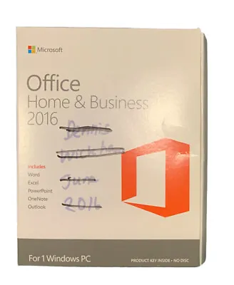 Microsoft Office Home And Buisness 2016 For 1 Windows PC  • $89.99