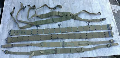 Vintage US Military Belt 41  & Suspender - Lot Of 4 - 2 Belts 2 Suspenders • $64.50