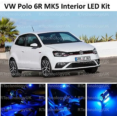 BLUE 2018 NEW VW Polo 6R 2010-2016 8pc MK5 V LED Interior Upgrade Xenon Kit  • $16.02