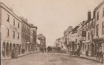 M England Wiltshire Old Antique Postcard English Market Place Warminster • £4.19