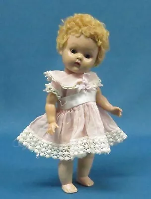 Vintage Vogue Ginny Doll With Caracul Hair In Pink 1952 April Dress • $95