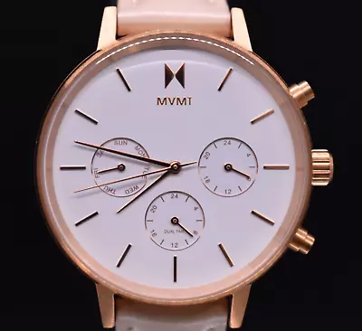 MVMT Women’s Watch 38mm Stainless Rose Gold Tone Dual Time Sub Dial NEW BATTERY • $31.20