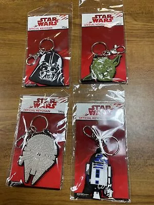 4 Disney Star Wars Official Keychains Darth Vader R2D2 Yoda Enterprise • $10.09