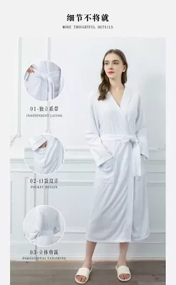 Waffle Bathrobe Dressing Gown Unisex All Season Robe Spa Home Pajamas Men • £17.99