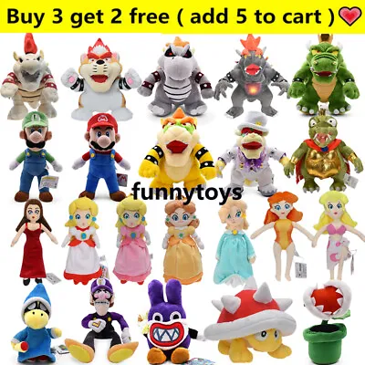 Anime Super Mario Bros Soft Plush Toys Stuffed Doll Kids Birthday Xmas Gifts UK • £25.99