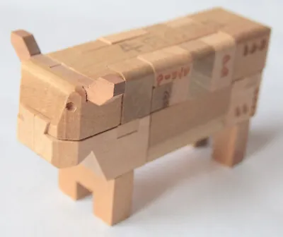 Japanese Wooden Cow Puzzle Box • £14.95