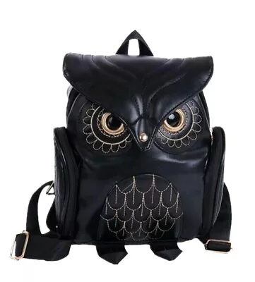 £16.99 • Buy Women Ladies PU Leather Owl Bag Backpack Rucksack Emo Punk Gothic Halloween
