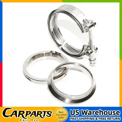 3  V Band Clamp For Turbo Exhaust Pipe 304 Stainless Steel Flange & Clamp Kit • $12.99