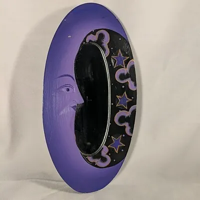 Vintage Moon & Stars Purple Oval Mirror • $10.93