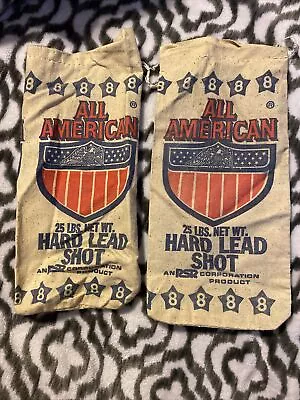 Set Of 2. All American 8 Shot Hard Lead Shot Vintage Canvas Empty Bag 🔫🔥 • $19.99