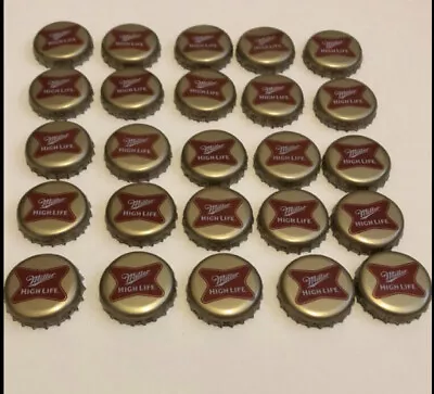 25 Miller Highlife Bottle Caps Lot Recycle Upcycle Craft Projects Collecting • $2