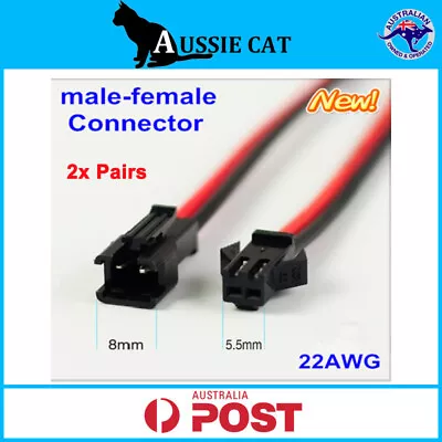 2 Pair Genuine 15cm JST 2.5 SM 2-Pin Connector Plug Female&Male With Wires Cable • $4.95