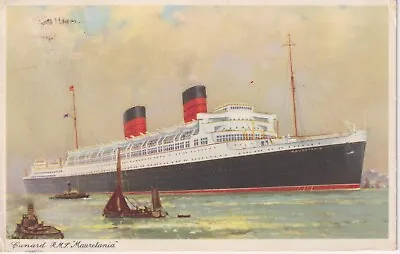 Postcard Cunard R.M.S Mauretania Ship United Kingdom Transportation Vintage • $6.95