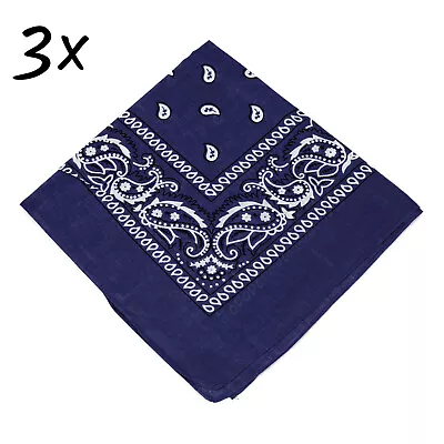 3-Pack Bandana 100% Cotton Paisley Print Double-Sided Scarf Head Neck Face Mask • $6.96