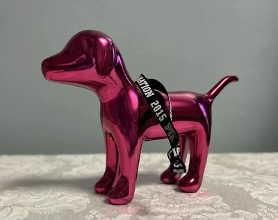 2015 Victoria's Secret Pink Nation Dog Glass Metallic Pink Ornament • $8.09