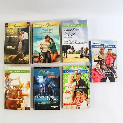 Lot Of 7 Harlequin Romance Books Love Romantic Suspense Paperback Megan Kelly • $12.59