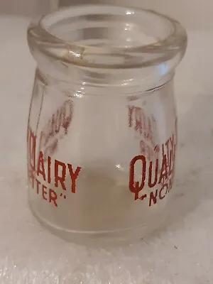 Vtg Miniature Cream Glass Milk Bottle Advertising QUALITY DAIRY Two Sided • $16.99