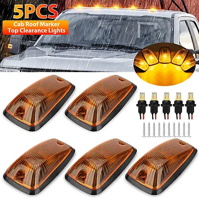 5x Clear Lens Amber LED Cab Marker Roof Light For 88-02 Chevy/GMC Pickup Trucks • $24.48