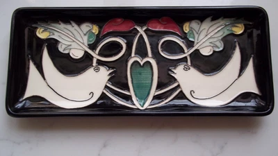£79.90 • Buy Moorcroft Trial Tray Not Vase Anchor Cypher 2016 Love Birds & Heart  No Crazing