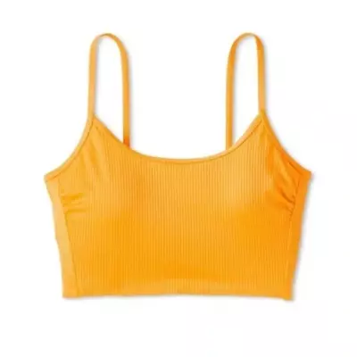 Wild Fable Womens Small 4-6 Ribbed Longline Bralette Bikini Top In Orange 2304 • £14.47