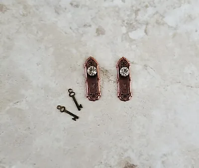 Dollhouse Miniature Doorknobs Bronze Fancy Crystal Knobs Metal 1:12 Scale 05697 • $6.49