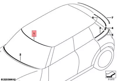 Genuine MINI Cooper F55 5DR Windshield Upper Moulding Trim OEM 51317422806 • $30.77