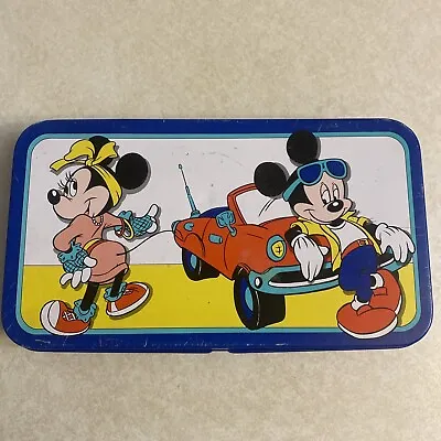 Vintage Mickey And Minnie Mouse Tin Pencil Box The Tin Box Co. Of America • $5.10