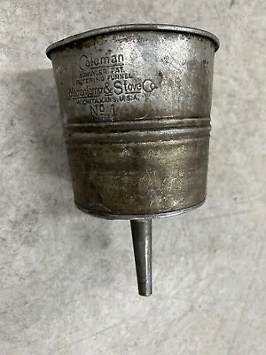 VINTAGE COLEMAN No. 1 SCHUYLER PAT. LANTERN LAMP & STOVE  FUNNEL • $28