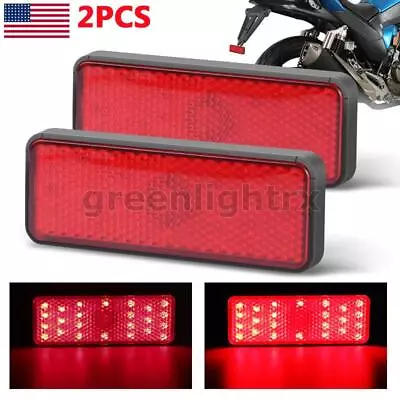 2X Red LED Motorcycle Reflector Rear Tail Brake Stop Light Marker Lamp ATV Truck • $10.98