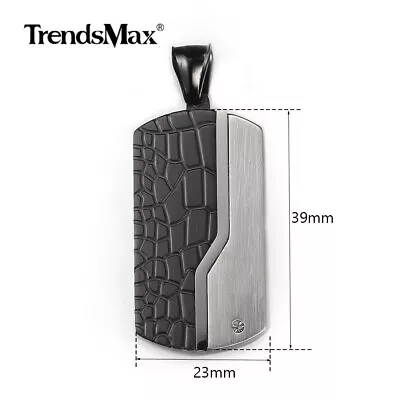 Silver Black Stainless Steel Dog Tag Pendant Necklace Men's Military Curb Chain • $7.99