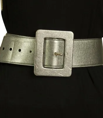 Yves Saint Laurent Silver Leather Belt • $39