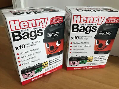 £19.99 • Buy 20 X Henry Hoover Bags Numatic 907075 NVM-1CH Hepa-Flo Vacuum Bags Genuine