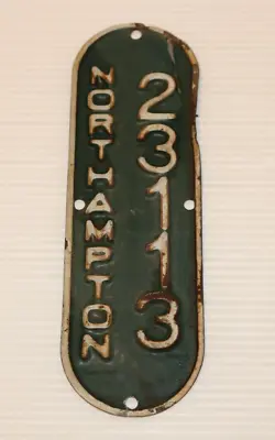 Vintage NORTHAMPTON Massachusetts MA Bicycle Bike License Plate Tag Green White • $99.95