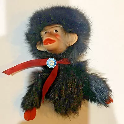 Vintage Monkey Puppet / Doll With Rubber Face & Real Black Fur  Made In Korea DU • $4.50