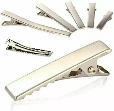 £2.99 • Buy 50 100x Small Medium Lot Silver Crocodile Alligator DIY Bow Blank Hair Clips