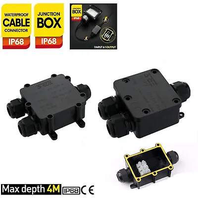 Large Junction Box Electrical Cable Connector Ip68 Case 2 / 3 Way For Uk Mains • £4.99