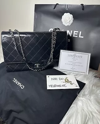 Chanel Quilted Doubled Flap Jumbo Bag Black • $3500