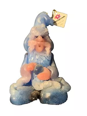 Vintage Northern Lights Sitting Wizard Handcrafted Candle W/ Crystal Ball • $20