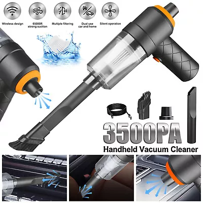 3 In 1 Upgrade Car Vacuum Cleaner Air Blower Wireless Handheld Rechargeable Mini • $15.79