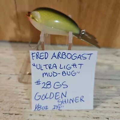 Vtg Arbogast  ULTRA-LIGHT MUD-BUG  #28 GS. Golden Shiner Colored. 1/8oz 2.5  • $12