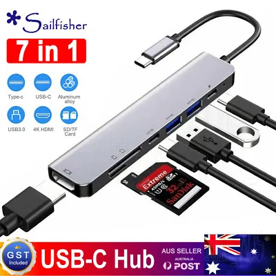 $7.99 • Buy 7-in-1 Multiport USB-C Hub Type C To USB 3.0 4K HDMI Adapter For Macbook Pro Air