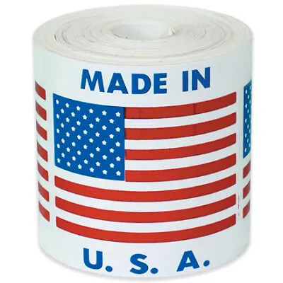 500 Stickers/Roll - 2 X 2  Labels - Proud Declaration:  Made In USA  • $34.71