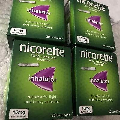 £54 • Buy Nicorette Inhalator 15mg 20 Cartridges X 4 Packs Expires 2025/26