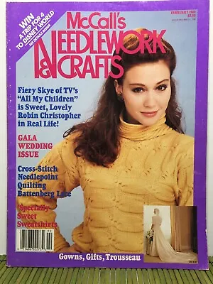$7 • Buy McCalls Needlework & Crafts Magazine February 1988 Cross Stitch Quilting Sweater