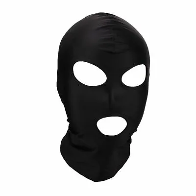 £5.49 • Buy UK Black Spandex Stretchy Gimp Mask 3 Hole Face Hood Secret Santa, Halloween
