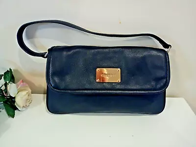 Excellent Condition Gorgeous Navy Leather Bag With 3 Compartments By Oroton • $39